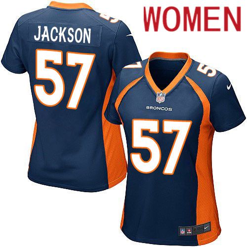 Women Denver Broncos 57 Tom Jackson Nike Navy Game NFL Jersey